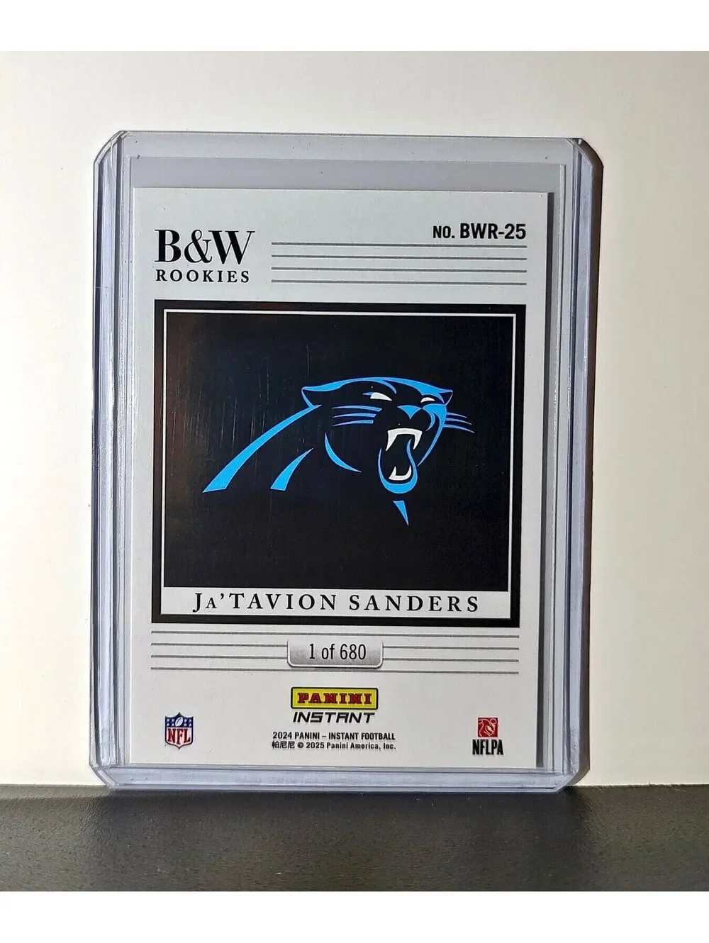 Ja'Tavion Sanders 2024 Panini NFL #25 Black & White Rookies Panthers 1 of 680